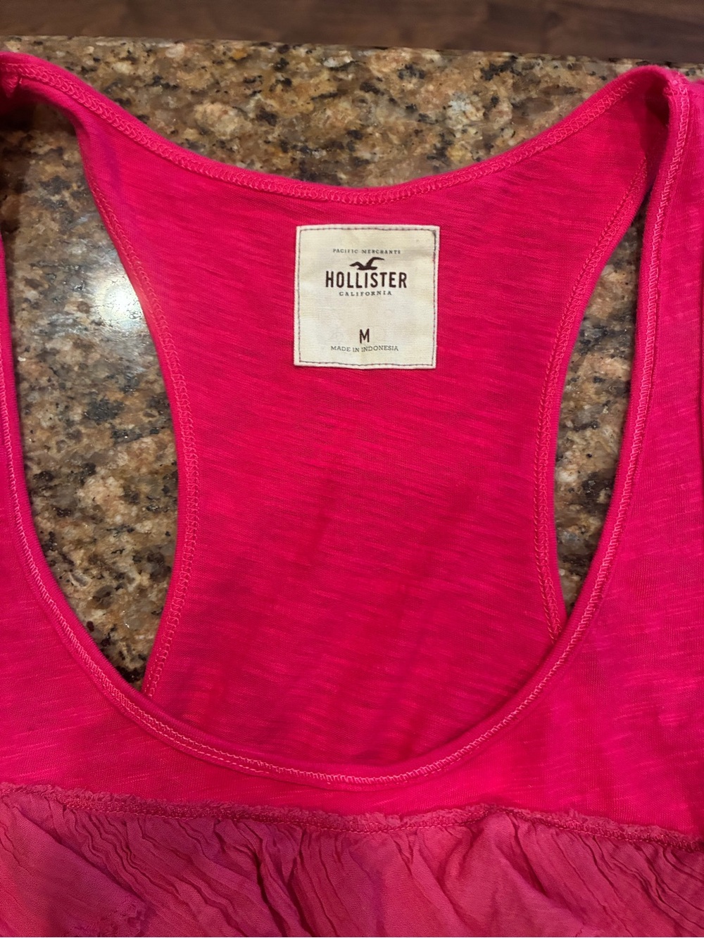 Hollister Hot Pink Ruffle Racerback Tank Top - Picture 3 of 3